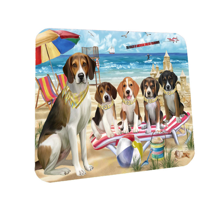 Pet Friendly Beach American English Foxhound Dogs Coasters Set of 4 CSTA58081