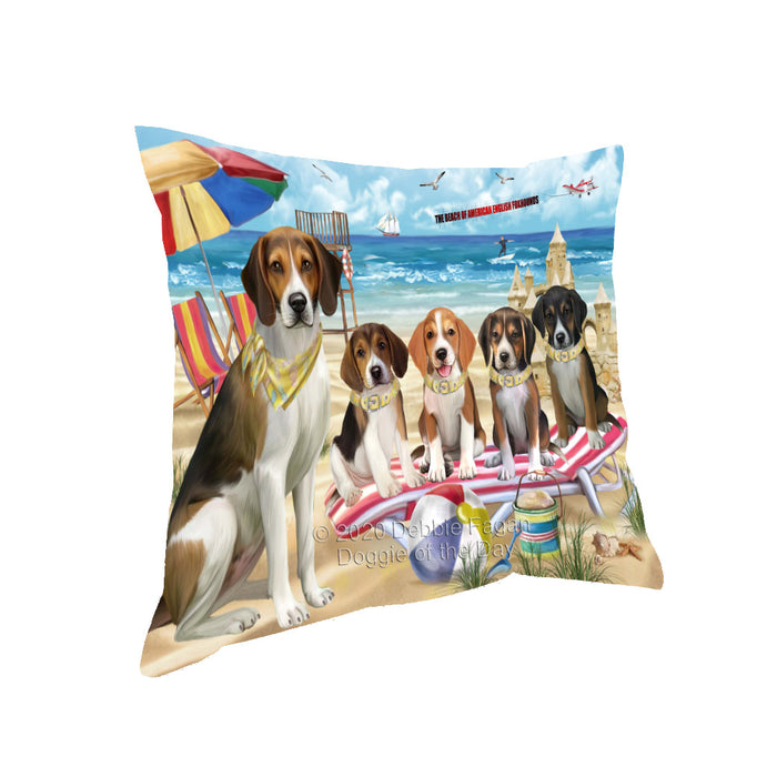 Pet Friendly Beach American English Foxhound Dogs Pillow with Top Quality High-Resolution Images - Ultra Soft Pet Pillows for Sleeping - Reversible & Comfort - Ideal Gift for Dog Lover - Cushion for Sofa Couch Bed - 100% Polyester