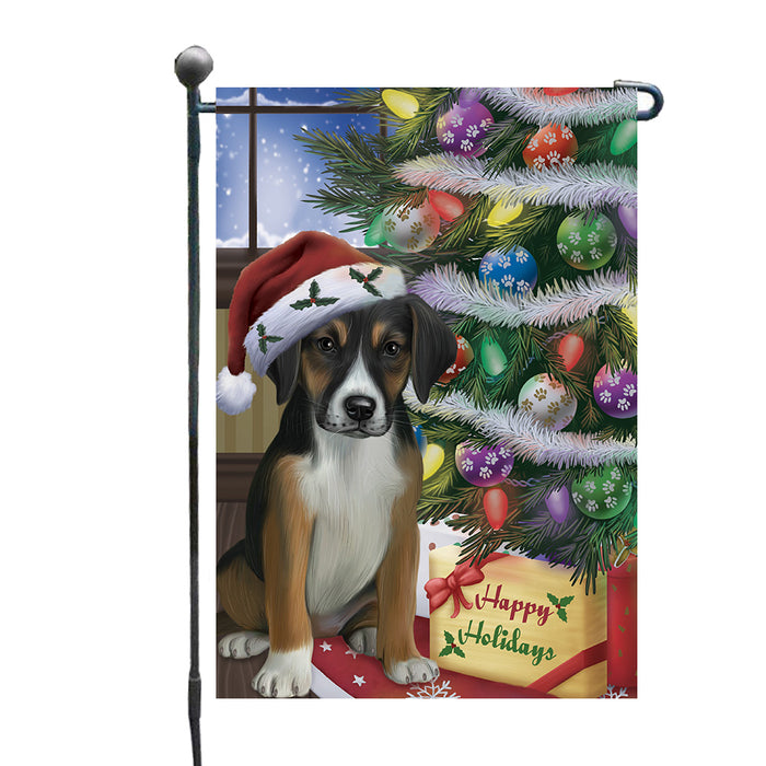 Christmas Tree and Presents American English Foxhound Dog Garden Flags Outdoor Decor for Homes and Gardens Double Sided Garden Yard Spring Decorative Vertical Home Flags Garden Porch Lawn Flag for Decorations GFLG68006