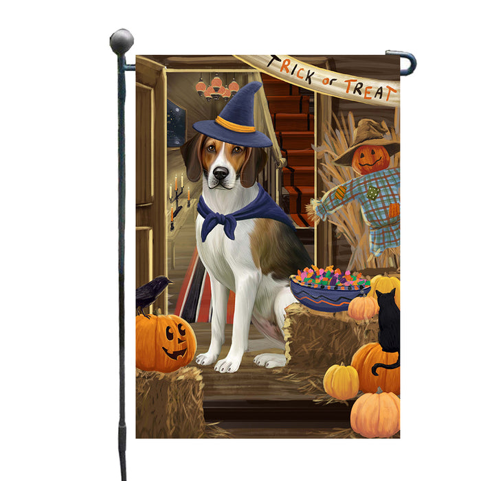 Enter at Your Own Risk Halloween Trick or Treat American English Foxhound Dogs Garden Flags Outdoor Decor for Homes and Gardens Double Sided Garden Yard Spring Decorative Vertical Home Flags Garden Porch Lawn Flag for Decorations GFLG67888