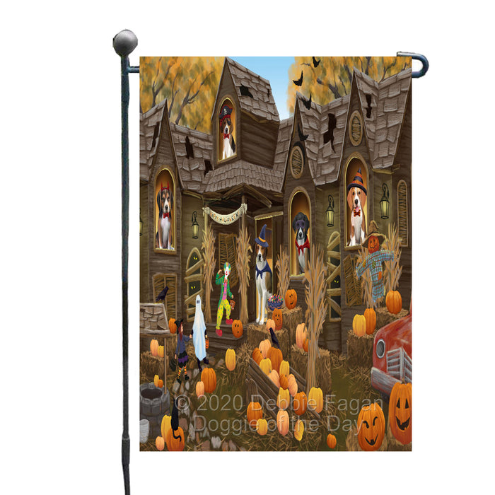 Haunted House Halloween Trick or Treat American English Foxhound Dogs Garden Flags Outdoor Decor for Homes and Gardens Double Sided Garden Yard Spring Decorative Vertical Home Flags Garden Porch Lawn Flag for Decorations