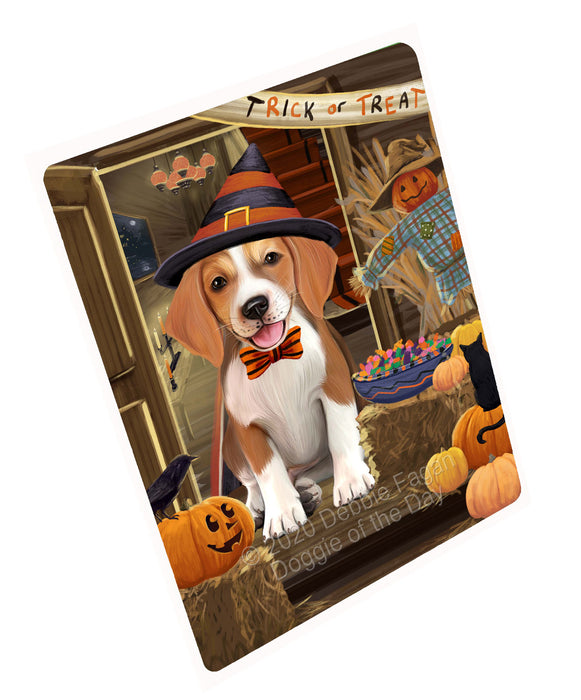 Enter at Your Own Risk Halloween Trick or Treat American English Foxhound Dogs Cutting Board - For Kitchen - Scratch & Stain Resistant - Designed To Stay In Place - Easy To Clean By Hand - Perfect for Chopping Meats, Vegetables, CA82750