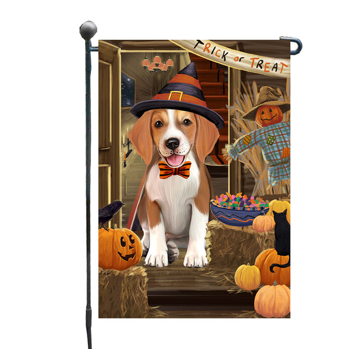 Enter at Your Own Risk Halloween Trick or Treat American English Foxhound Dogs Garden Flags Outdoor Decor for Homes and Gardens Double Sided Garden Yard Spring Decorative Vertical Home Flags Garden Porch Lawn Flag for Decorations GFLG67890