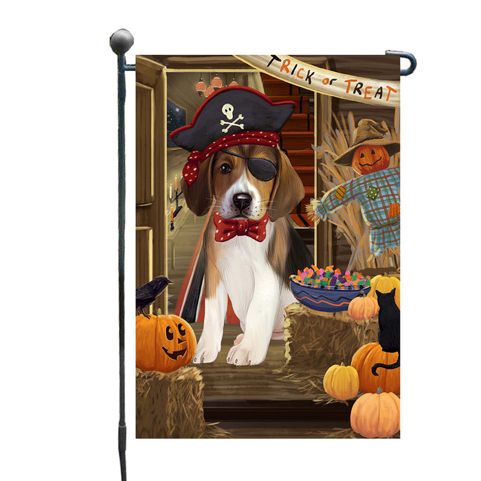 Enter at Your Own Risk Halloween Trick or Treat American English Foxhound Dogs Garden Flags Outdoor Decor for Homes and Gardens Double Sided Garden Yard Spring Decorative Vertical Home Flags Garden Porch Lawn Flag for Decorations GFLG67891