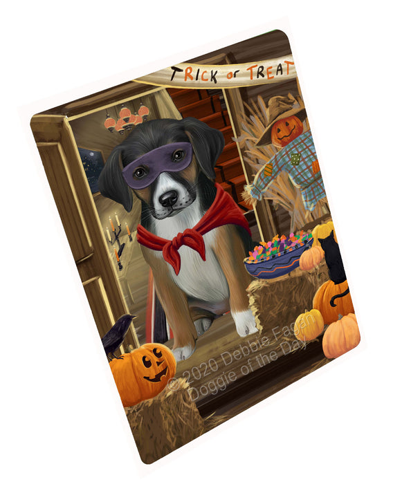 Enter at Your Own Risk Halloween Trick or Treat American English Foxhound Dogs Cutting Board - For Kitchen - Scratch & Stain Resistant - Designed To Stay In Place - Easy To Clean By Hand - Perfect for Chopping Meats, Vegetables, CA82754