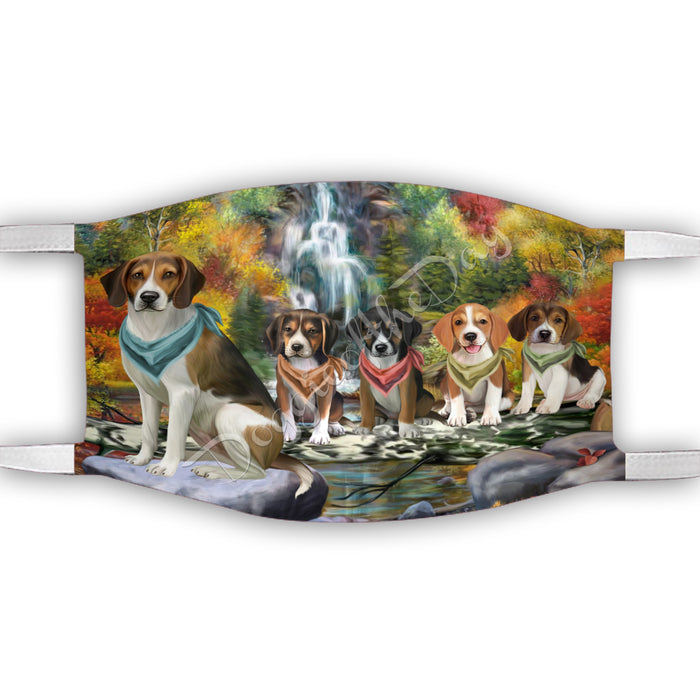 Scenic Waterfall American English Foxhound Dogs Face Mask FM49261