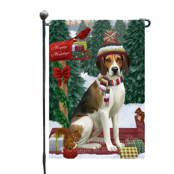 Christmas Woodland Sled American English Foxhound Dog Garden Flags Outdoor Decor for Homes and Gardens Double Sided Garden Yard Spring Decorative Vertical Home Flags Garden Porch Lawn Flag for Decorations GFLG68365