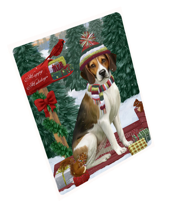 Christmas Woodland Sled American English Foxhound Dog Refrigerator/Dishwasher Magnet - Kitchen Decor Magnet - Pets Portrait Unique Magnet - Ultra-Sticky Premium Quality Magnet RMAG113798