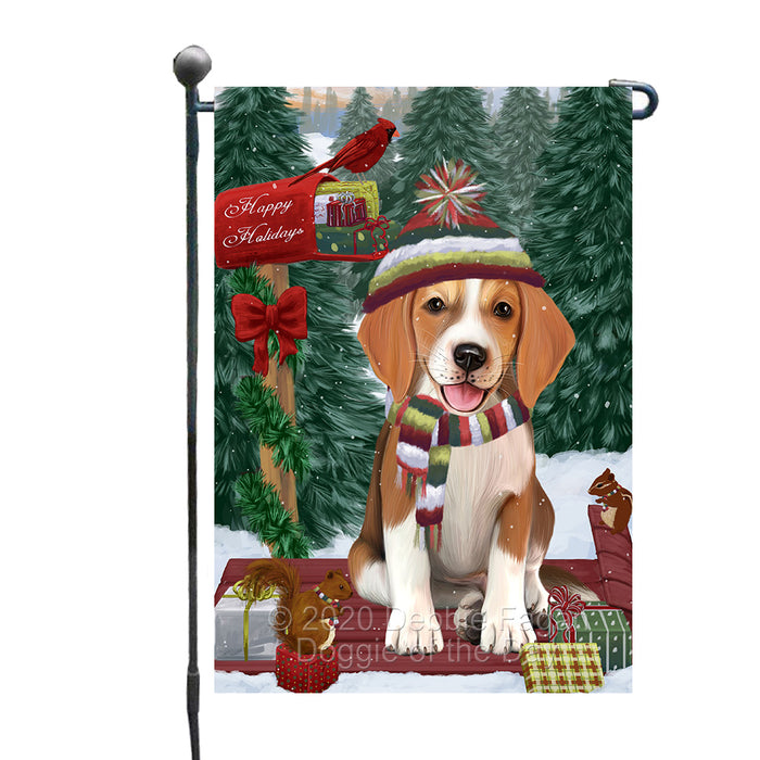 Christmas Woodland Sled American English Foxhound Dog Garden Flags Outdoor Decor for Homes and Gardens Double Sided Garden Yard Spring Decorative Vertical Home Flags Garden Porch Lawn Flag for Decorations GFLG68366