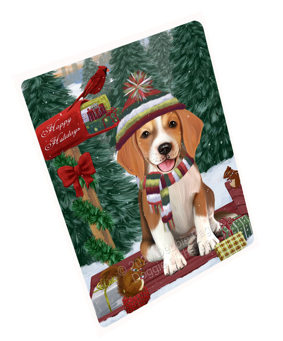 Christmas Woodland Sled American English Foxhound Dog Refrigerator/Dishwasher Magnet - Kitchen Decor Magnet - Pets Portrait Unique Magnet - Ultra-Sticky Premium Quality Magnet RMAG113803