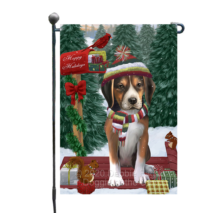 Christmas Woodland Sled American English Foxhound Dog Garden Flags Outdoor Decor for Homes and Gardens Double Sided Garden Yard Spring Decorative Vertical Home Flags Garden Porch Lawn Flag for Decorations GFLG68367