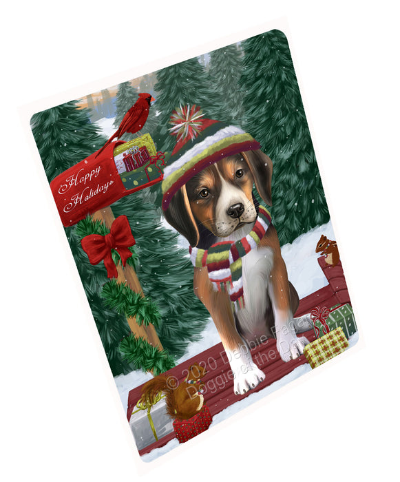 Christmas Woodland Sled American English Foxhound Dog Refrigerator/Dishwasher Magnet - Kitchen Decor Magnet - Pets Portrait Unique Magnet - Ultra-Sticky Premium Quality Magnet RMAG113808