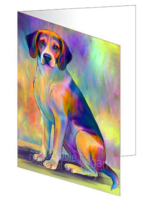 Paradise Wave American English Foxhound Dog Handmade Artwork Assorted Pets Greeting Cards and Note Cards with Envelopes for All Occasions and Holiday Seasons
