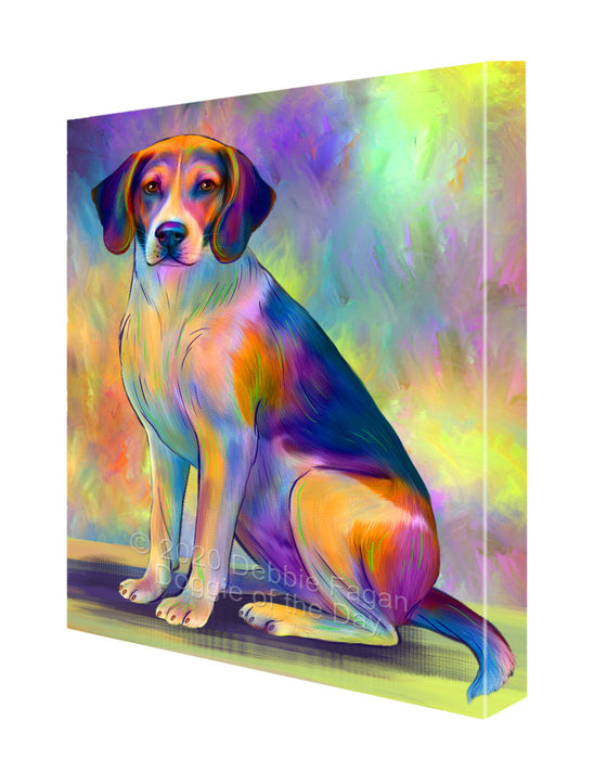 Paradise Wave American English Foxhound Dog Canvas Wall Art - Premium Quality Ready to Hang Room Decor Wall Art Canvas - Unique Animal Printed Digital Painting for Decoration