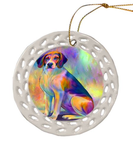 Paradise Wave American English Foxhound Dog Doily Ornament DPOR58952