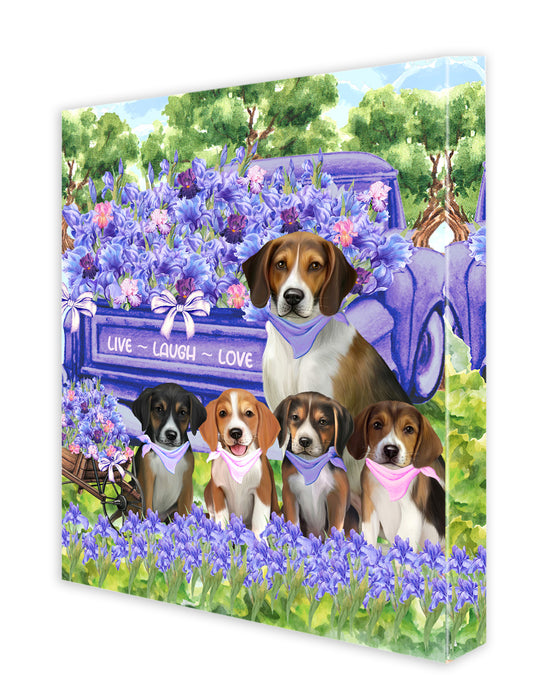 American English Foxhound Dogs Canvas: Explore a Variety of Personalized Designs, Custom, Digital Art Wall Painting, Ready to Hang Room Decor, Gift for Pet Lovers