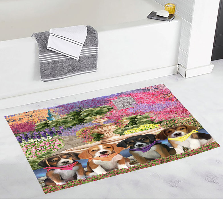 American English Foxhound Bath Mat: Explore a Variety of Designs, Personalized, Anti-Slip Bathroom Halloween Rug Mats, Custom, Pet Gift for Dog Lovers