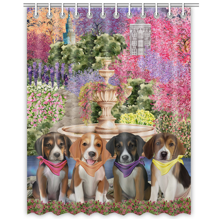 American English Foxhound Shower Curtain, Explore a Variety of Custom Designs, Personalized, Waterproof Bathtub Curtains with Hooks for Bathroom, Gift for Dog and Pet Lovers