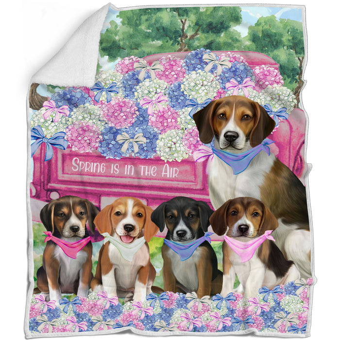 American English Foxhound Blanket: Explore a Variety of Designs, Personalized, Custom Bed Blankets, Cozy Sherpa, Fleece and Woven, Dog Gift for Pet Lovers