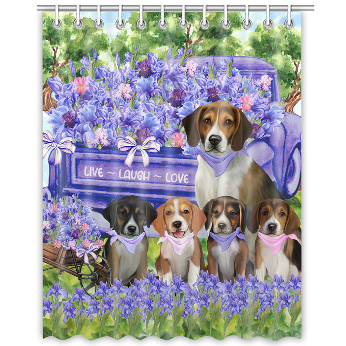 American English Foxhound Shower Curtain, Custom Bathtub Curtains with Hooks for Bathroom, Explore a Variety of Designs, Personalized, Gift for Pet and Dog Lovers