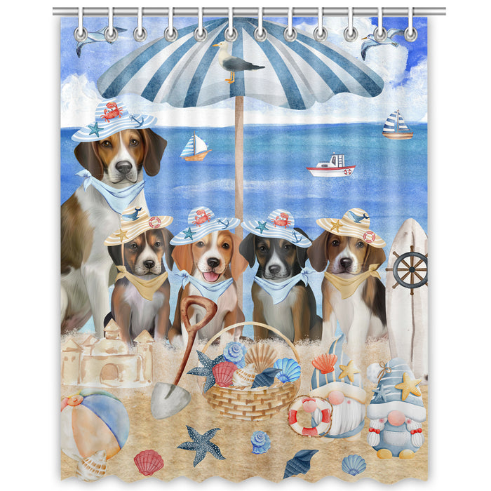 American English Foxhound Shower Curtain, Explore a Variety of Personalized Designs, Custom, Waterproof Bathtub Curtains with Hooks for Bathroom, Dog Gift for Pet Lovers