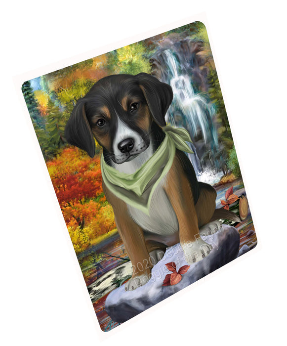 Scenic Waterfall American English Foxhound Dog Refrigerator/Dishwasher Magnet - Kitchen Decor Magnet - Pets Portrait Unique Magnet - Ultra-Sticky Premium Quality Magnet RMAG112493