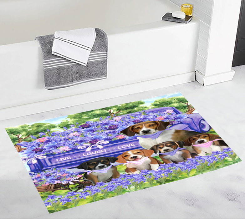 American English Foxhound Anti-Slip Bath Mat, Explore a Variety of Designs, Soft and Absorbent Bathroom Rug Mats, Personalized, Custom, Dog and Pet Lovers Gift