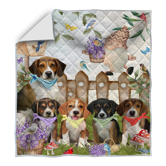 American English Foxhound Quilt: Explore a Variety of Bedding Designs, Custom, Personalized, Bedspread Coverlet Quilted, Gift for Dog and Pet Lovers