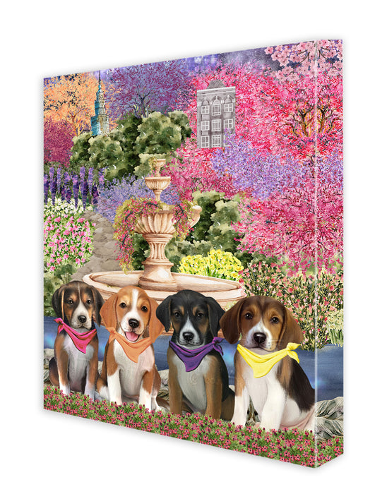 American English Foxhound Dogs Canvas: Explore a Variety of Designs, Digital Art Wall Painting, Personalized, Custom, Ready to Hang Room Decoration, Gift for Pet Lovers