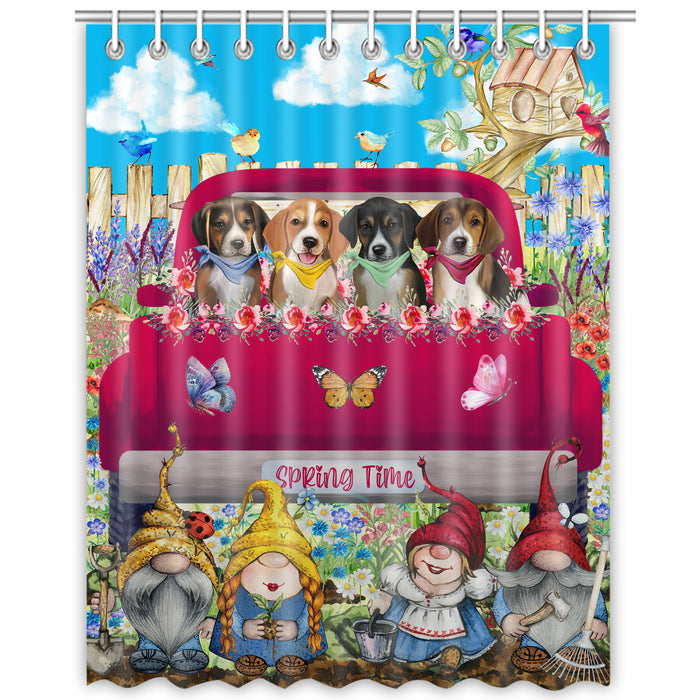 American English Foxhound Shower Curtain, Explore a Variety of Personalized Designs, Custom, Waterproof Bathtub Curtains with Hooks for Bathroom, Dog Gift for Pet Lovers