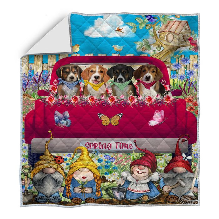 American English Foxhound Bed Quilt, Explore a Variety of Designs, Personalized, Custom, Bedding Coverlet Quilted, Pet and Dog Lovers Gift