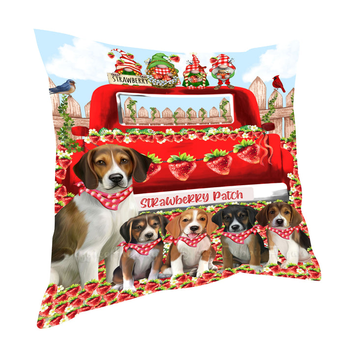 American English Foxhound Pillow: Explore a Variety of Designs, Custom, Personalized, Throw Pillows Cushion for Sofa Couch Bed, Gift for Dog and Pet Lovers