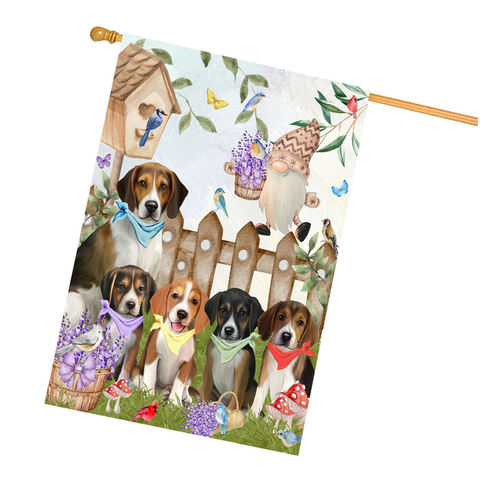 American English Foxhound Dogs House Flag: Explore a Variety of Designs, Custom, Personalized, Weather Resistant, Double-Sided, Home Outside Yard Decor for Dog and Pet Lovers
