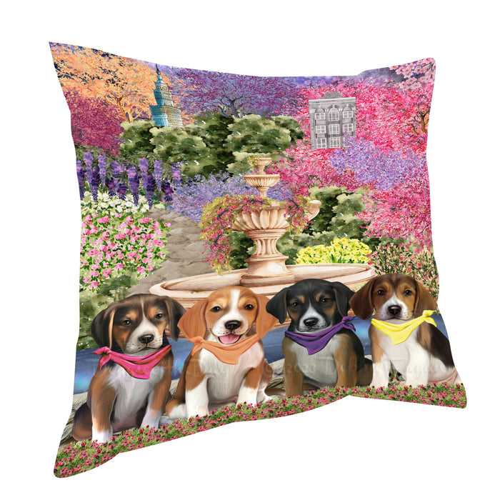 American English Foxhound Throw Pillow, Explore a Variety of Custom Designs, Personalized, Cushion for Sofa Couch Bed Pillows, Pet Gift for Dog Lovers