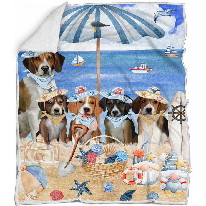 American English Foxhound Blanket: Explore a Variety of Personalized Designs, Bed Cozy Sherpa, Fleece and Woven, Custom Dog Gift for Pet Lovers