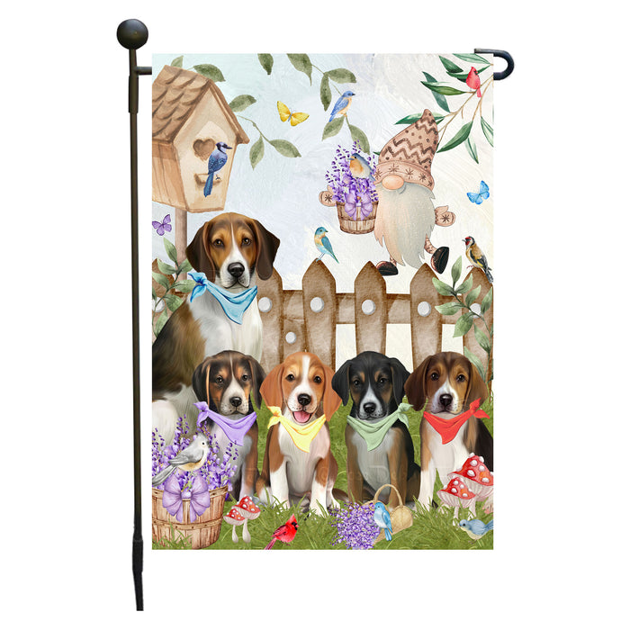 American English Foxhound Dogs Garden Flag: Explore a Variety of Designs, Custom, Personalized, Weather Resistant, Double-Sided, Outdoor Garden Yard Decor for Dog and Pet Lovers