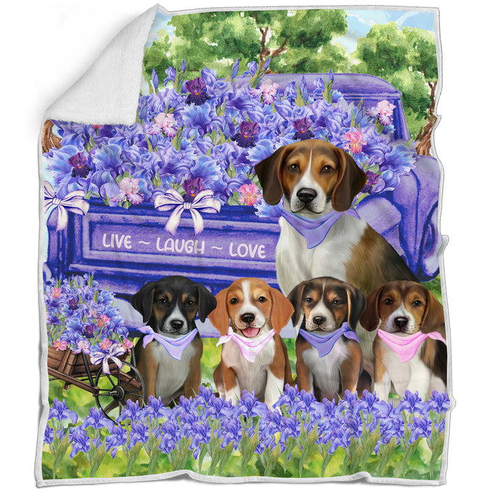 American English Foxhound Bed Blanket, Explore a Variety of Designs, Custom, Soft and Cozy, Personalized, Throw Woven, Fleece and Sherpa, Gift for Pet and Dog Lovers