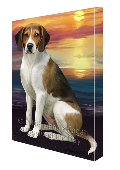 Sunset American English Foxhound Dog Canvas Print Wall Art Décor CVS136691