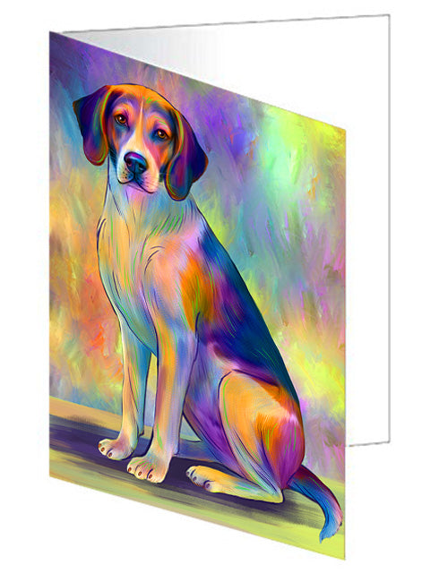 Paradise Wave American English Foxhound Dog Handmade Artwork Assorted Pets Greeting Cards and Note Cards with Envelopes for All Occasions and Holiday Seasons GCD74570