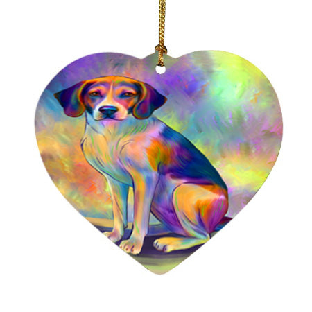 Paradise Wave American English Foxhound Dog Heart Christmas Ornament HPOR57041