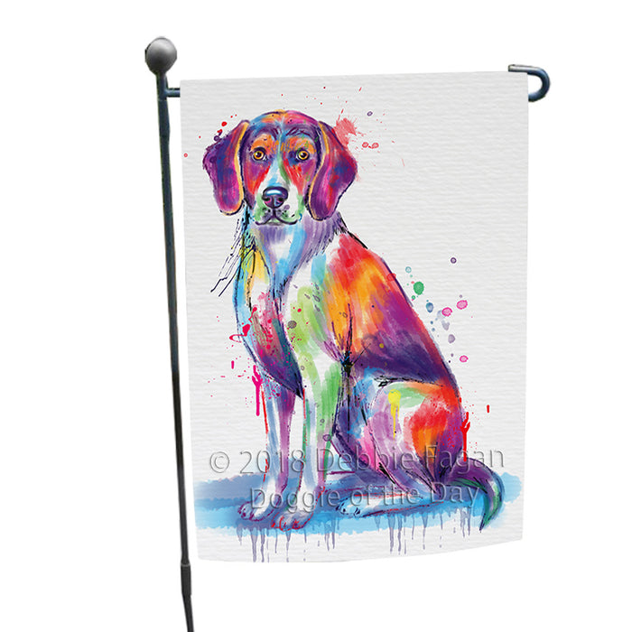 Watercolor American English Foxhound Dog Garden Flag GFLG65154