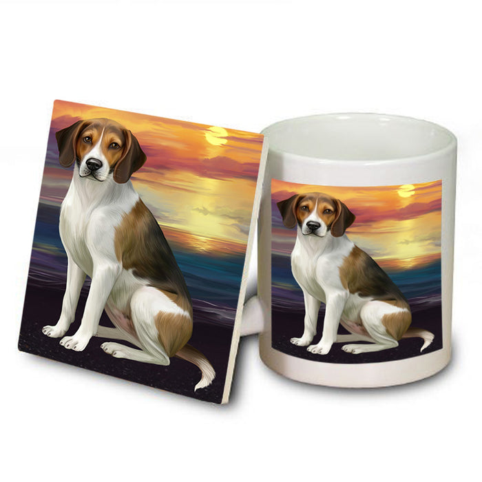 Sunset American English Foxhound Dog Mug and Coaster Set MUC57131