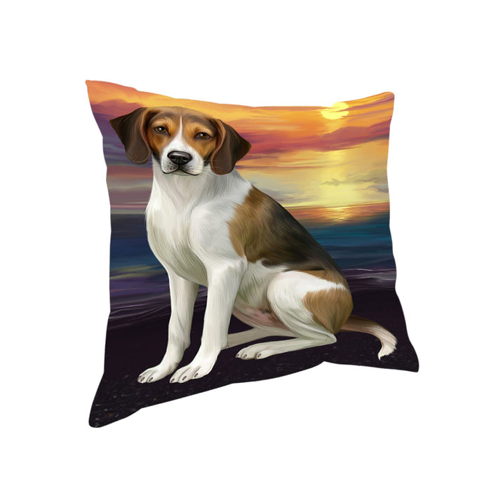 Sunset American English Foxhound Dog Pillow PIL86404