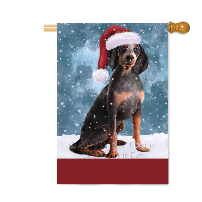 Personalized Let It Snow Happy Holidays American English Coonhound Dog Custom House Flag FLG-DOTD-A62279