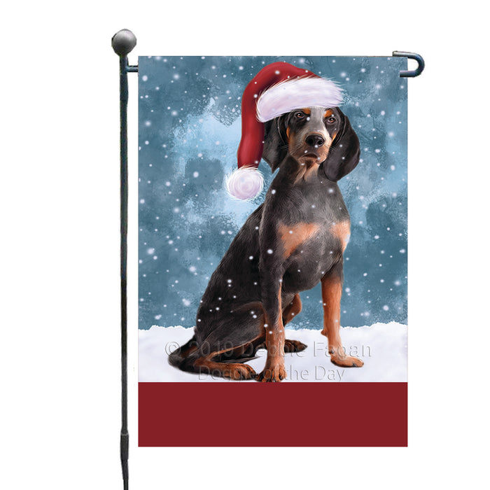 Personalized Let It Snow Happy Holidays American English Coonhound Dog Custom Garden Flags GFLG-DOTD-A62223