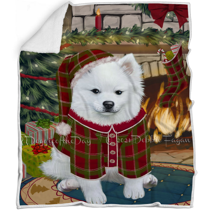 The Stocking was Hung American Eskimo Dog Blanket BLNKT115860
