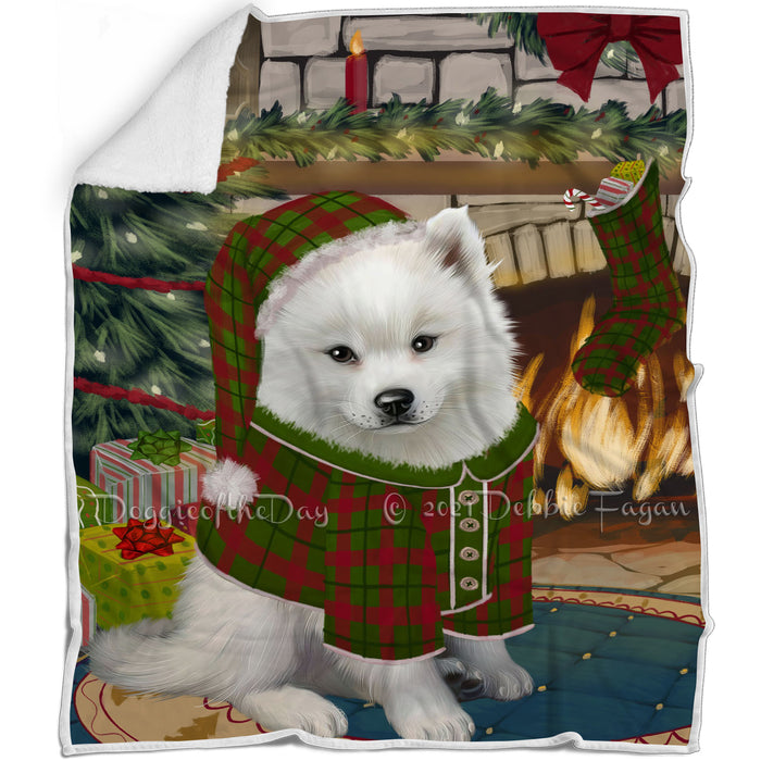 The Stocking was Hung American Eskimo Dog Blanket BLNKT115869