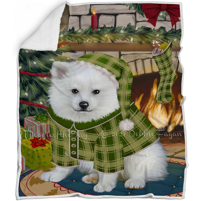The Stocking was Hung American Eskimo Dog Blanket BLNKT115887