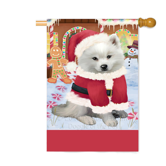 Personalized Gingerbread Candyfest American Eskimo Dog Custom House Flag FLG63677