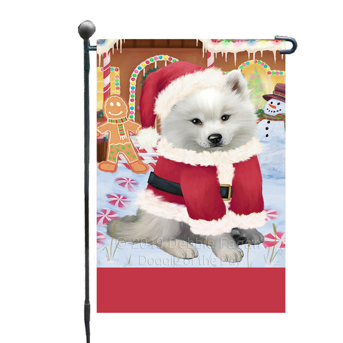 Personalized Gingerbread Candyfest American Eskimo Dog Custom Garden Flag GFLG63894